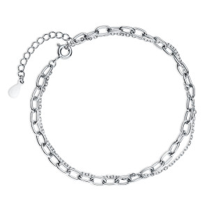Bratara argint cu lantisor dublu DiAmanti Z1833BR-DIA (Argint 925‰ 3 g.)